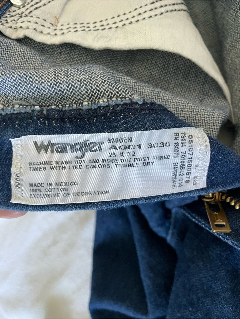 Wrangler Dark Blue Denim Jeans with Branded Label